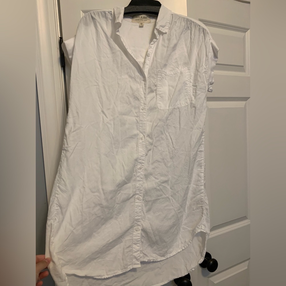 White linen dress